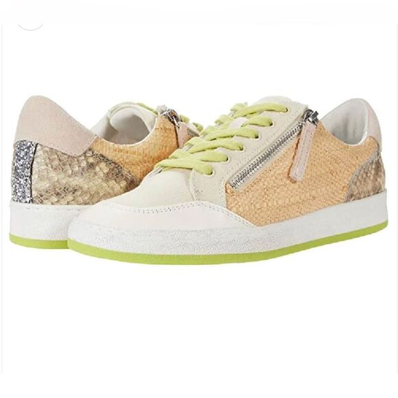 DOLCE VITA Miya Natural Multi Raffia Sneakers Size 6.5 NEW in box extra laces